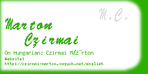 marton czirmai business card